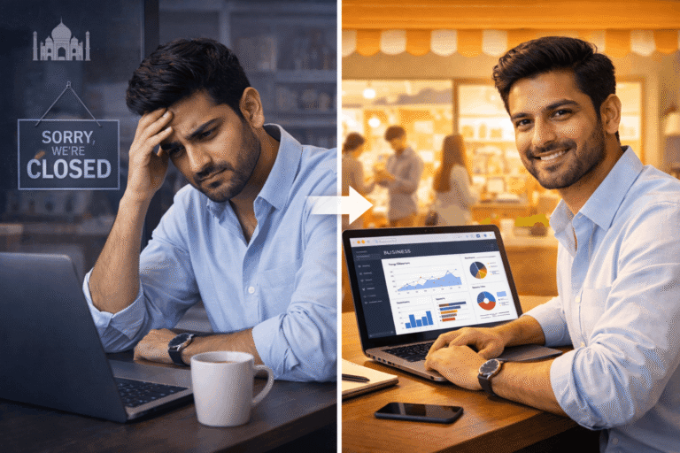 small business without website vs with website in Agra comparison